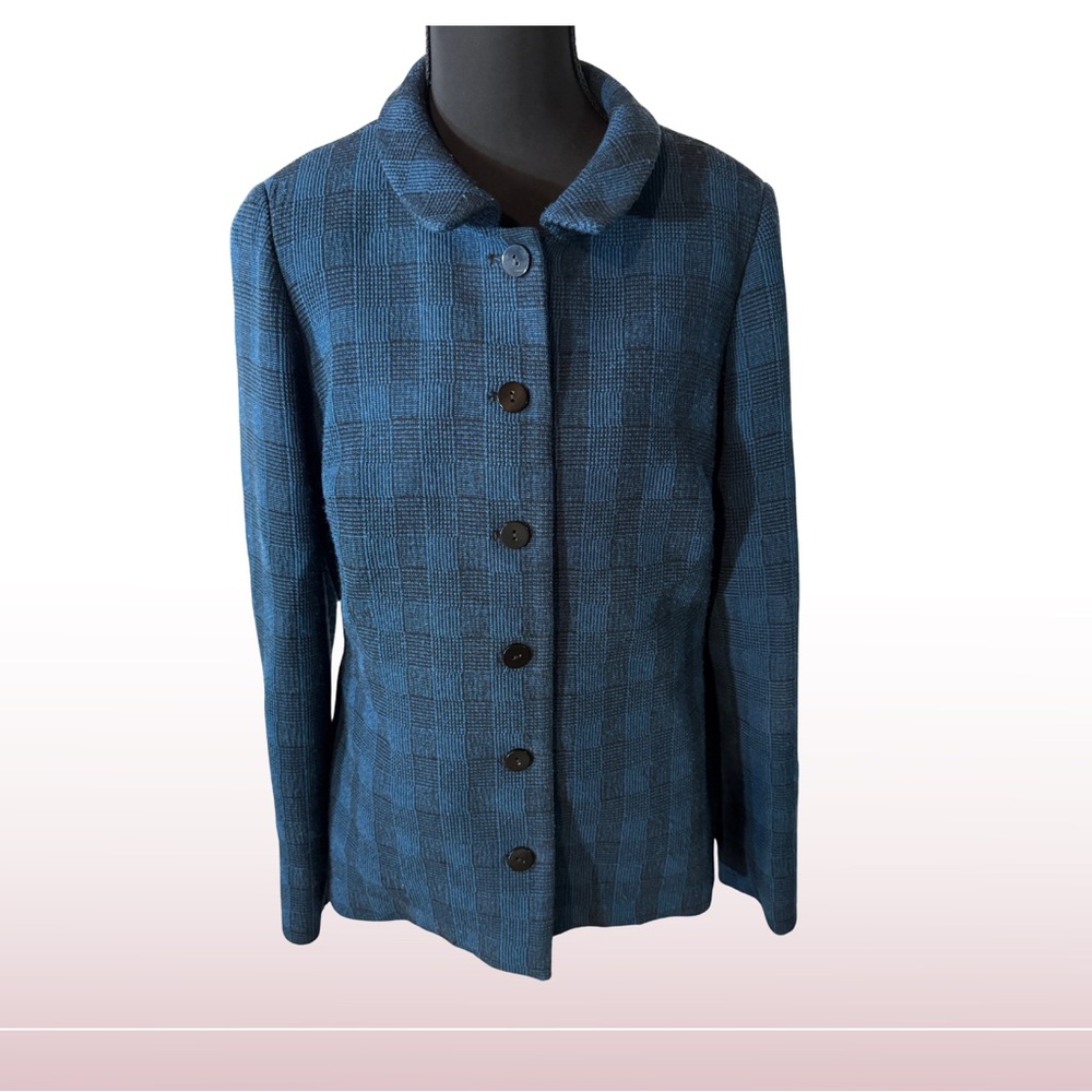 Nina McLemore Blue Checkered Women's Jacket